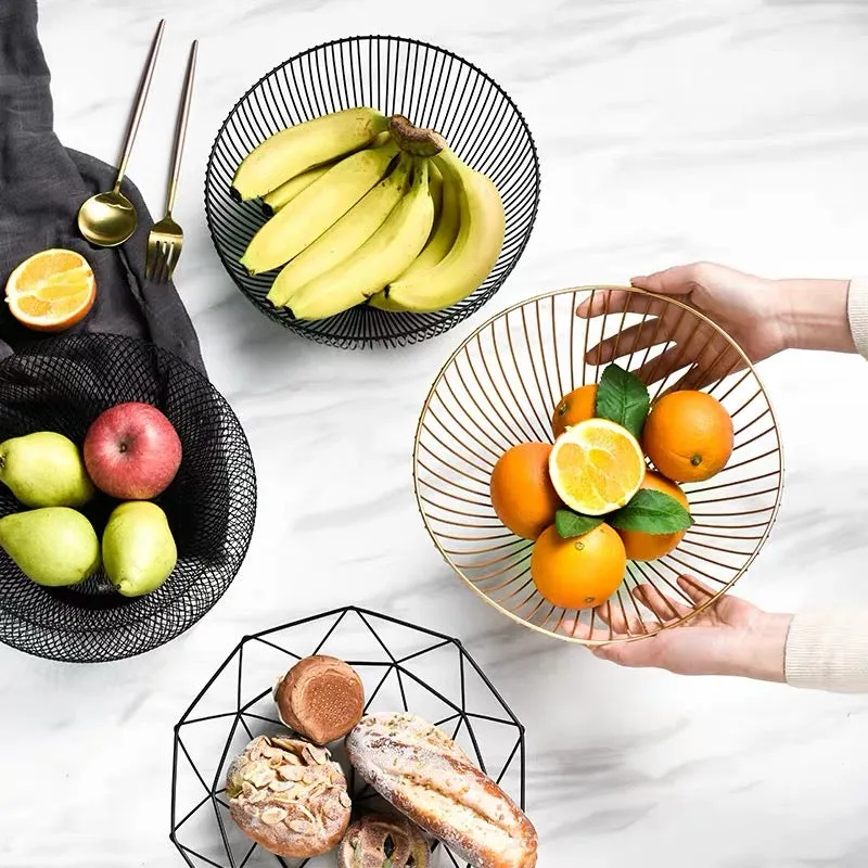 Nordic Style Metal Fruit and Vegetable Storage Basket Holder