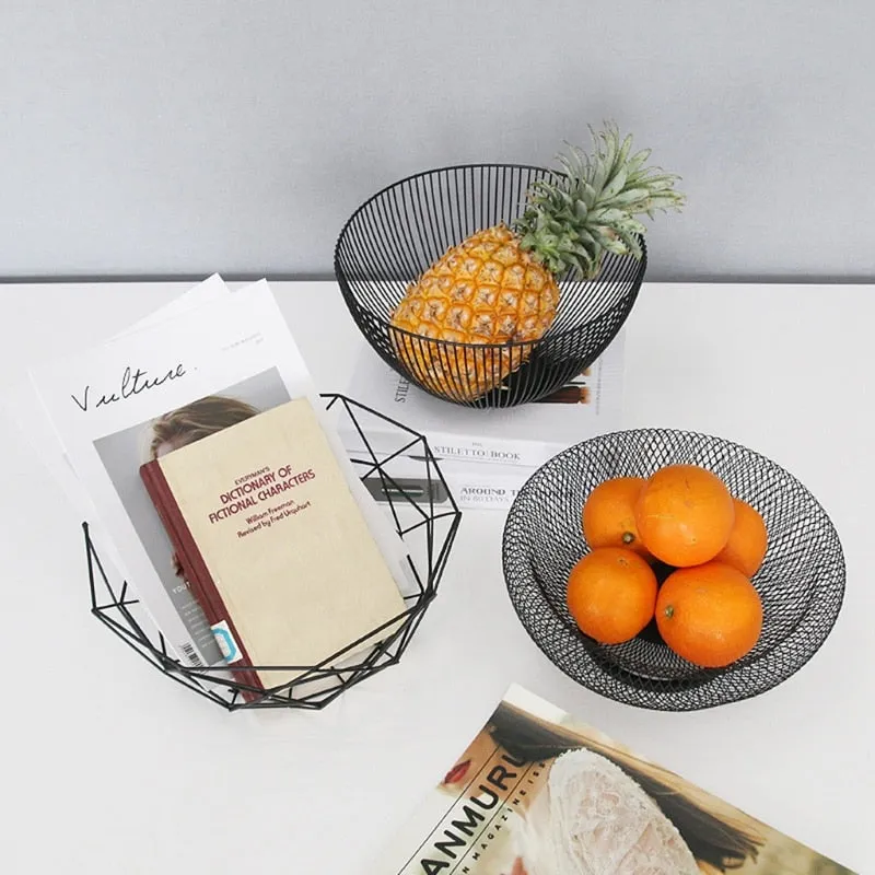 Nordic Style Metal Fruit and Vegetable Storage Basket Holder