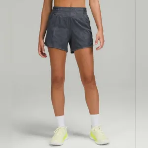 NWOT Lululemon Hotty Hot High-RiseLined Short 4&quot; Diamond Dye Pitch Grey Graphite