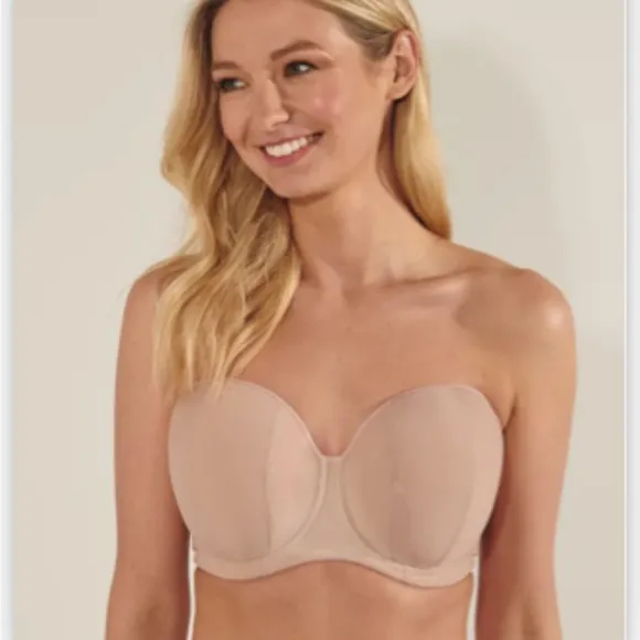 NWT Curvy Kate Luxe Strapless Convertible Tan Bra Biscotti 38M