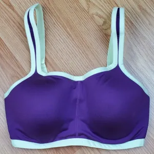 NWT Natori 32D yogi convertible underwire sport bra plum lime support padded gym