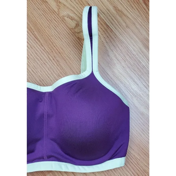 NWT Natori 32D yogi convertible underwire sport bra plum lime support padded gym