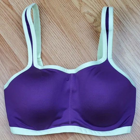 NWT Natori 32D yogi convertible underwire sport bra plum lime support padded gym
