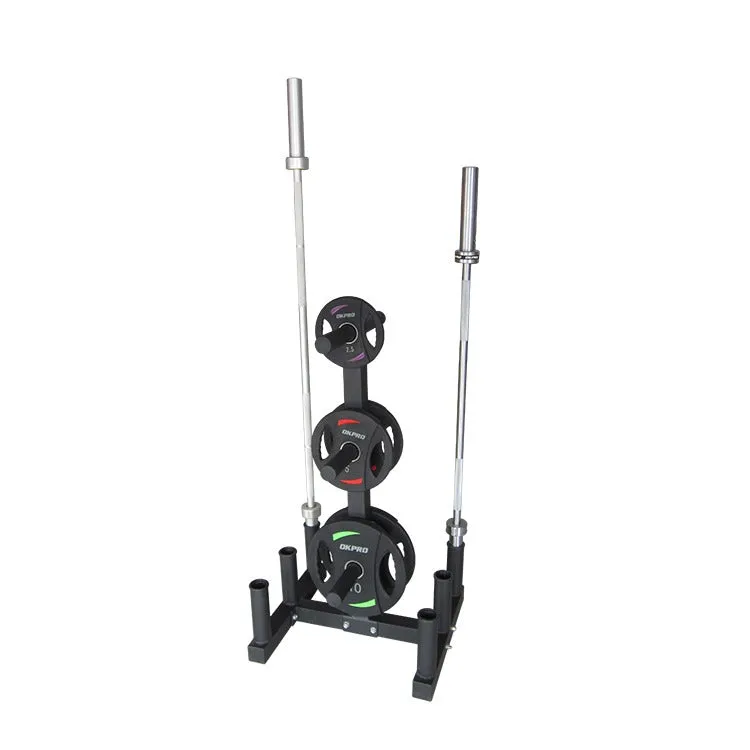 Olympic Weight Plate & Barbell Storage Tree