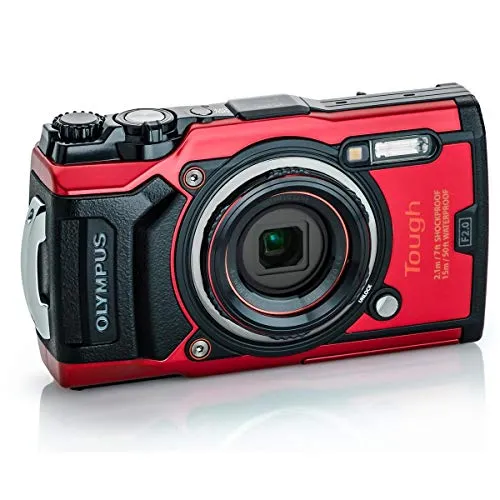 OM SYSTEM OLYMPUS TG-6 Red Underwater camera, Waterproof, Freeze proof, High Resolution Bright, 4K Video 44x Macro shooting