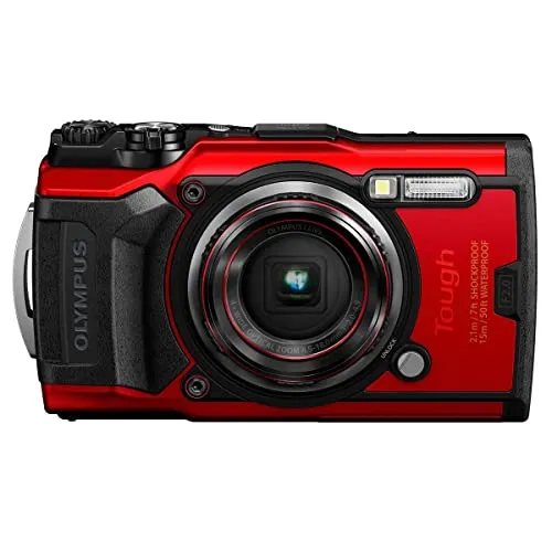 OM SYSTEM OLYMPUS TG-6 Red Underwater camera, Waterproof, Freeze proof, High Resolution Bright, 4K Video 44x Macro shooting