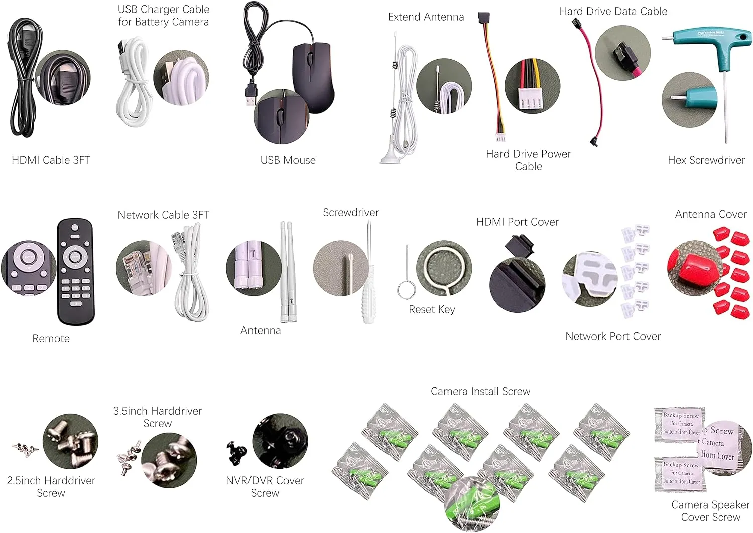 OOSSXX Camera NVR Repair Accessory Bag