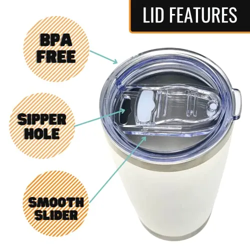 Papa Bear 20 oz White Tumbler for Dads