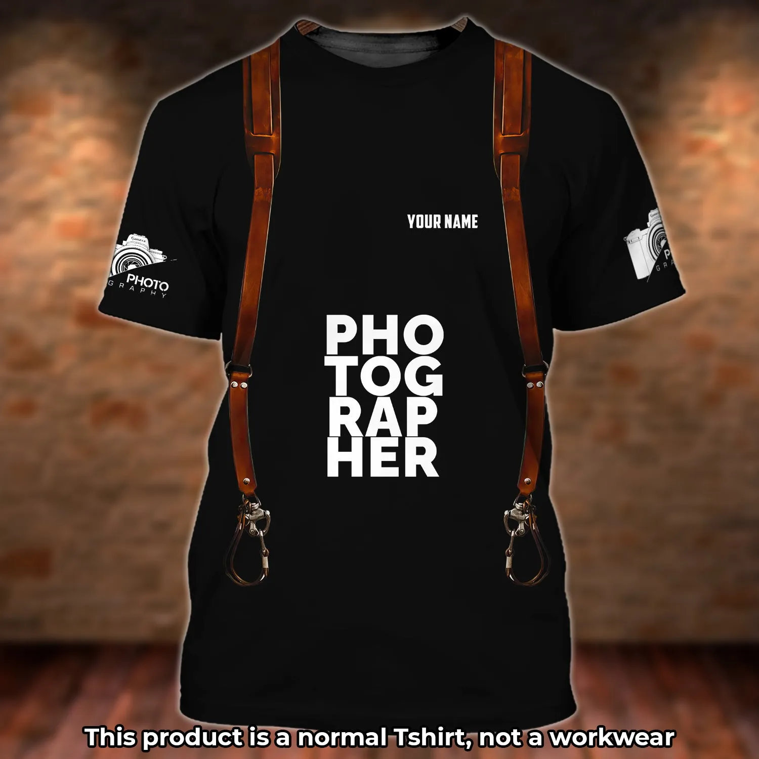Photographer Shop Personalized Name 3D Tshirt Gift For Photographer  [Non Workwear]