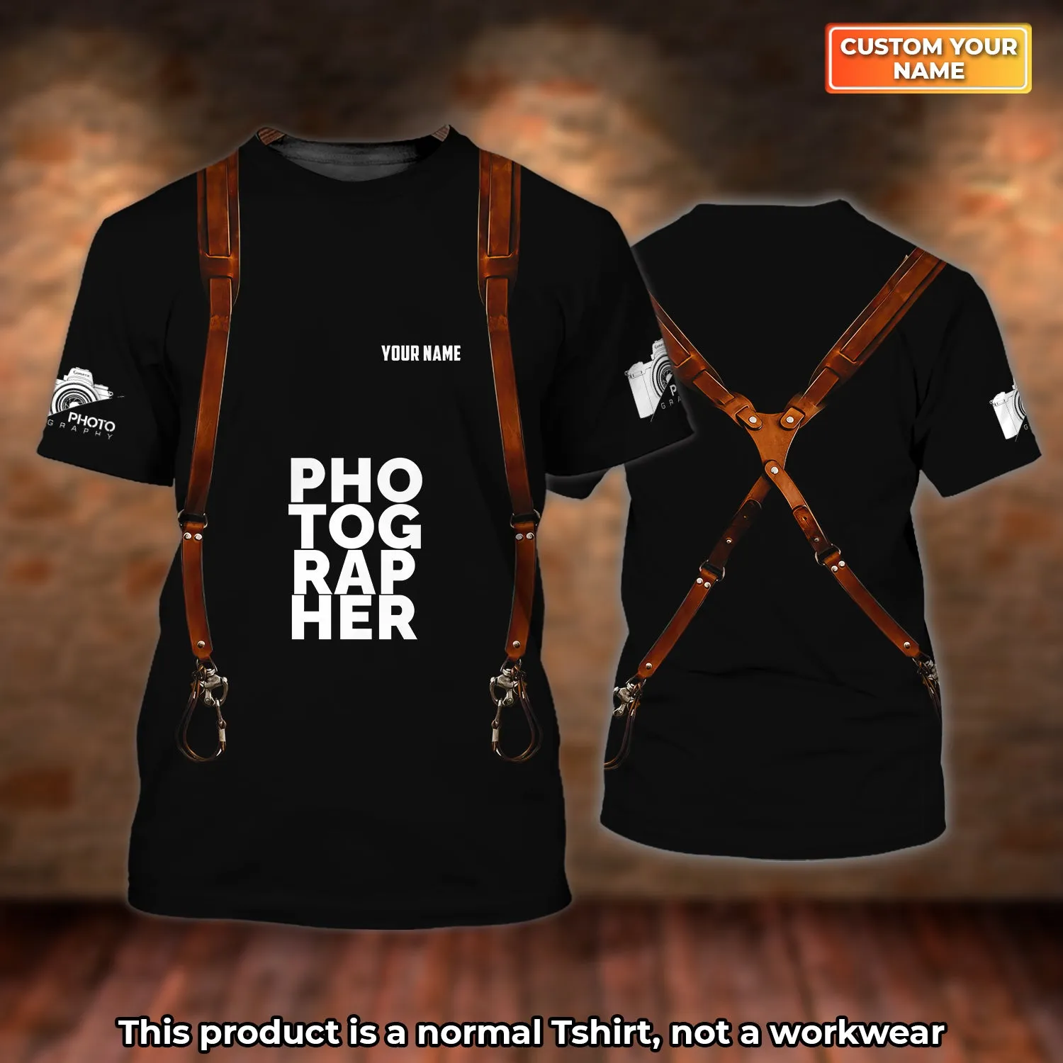 Photographer Shop Personalized Name 3D Tshirt Gift For Photographer  [Non Workwear]