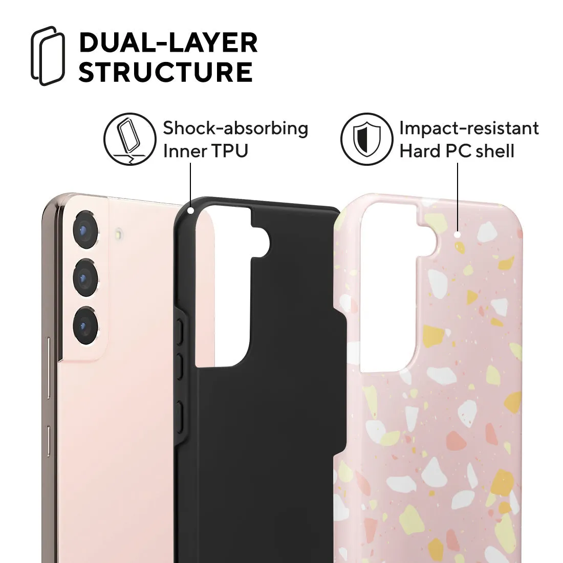 Pink Peony Terrazzo Custom - Samsung Galaxy S22 5G Case