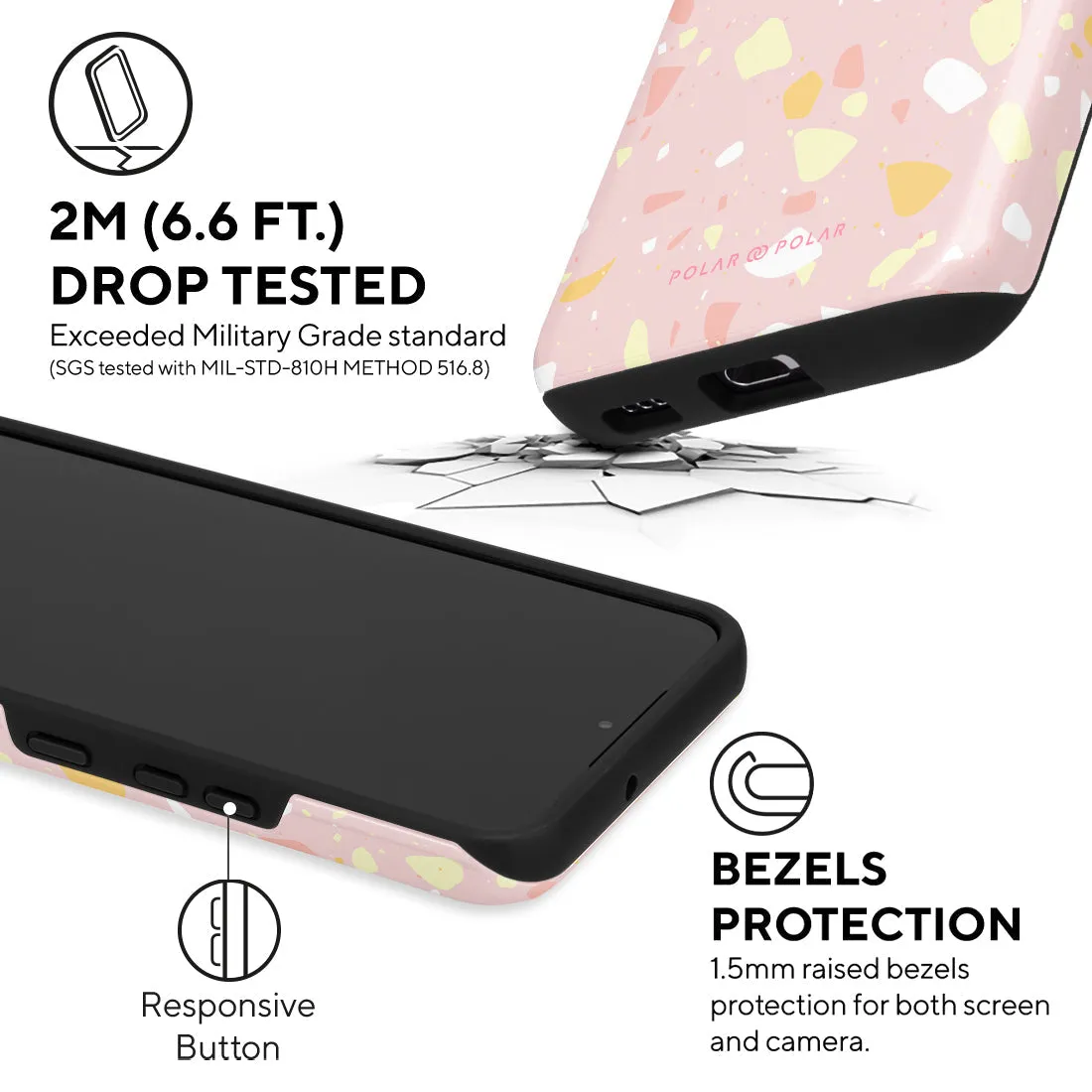Pink Peony Terrazzo Custom - Samsung Galaxy S22 5G Case