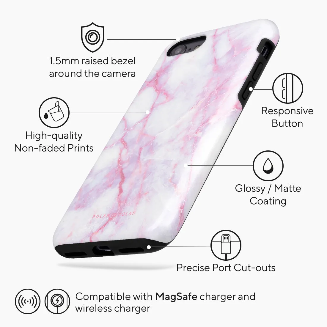 Pink White - iPhone SE3 / SE2 / 8 / 7 Case