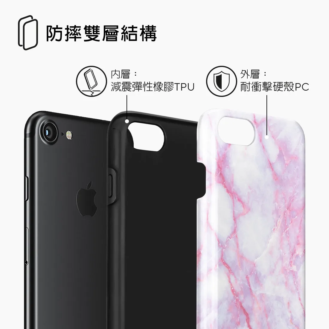 Pink White - iPhone SE3 / SE2 / 8 / 7 Case