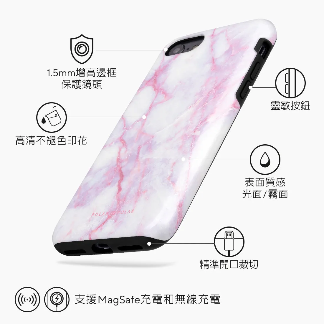 Pink White - iPhone SE3 / SE2 / 8 / 7 Case