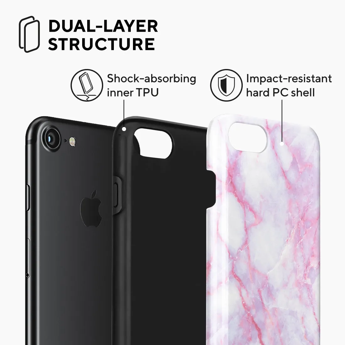 Pink White - iPhone SE3 / SE2 / 8 / 7 Case