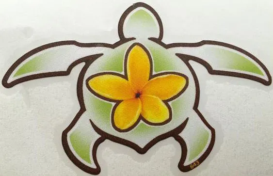 Plumeria Honu Decal