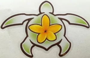 Plumeria Honu Decal