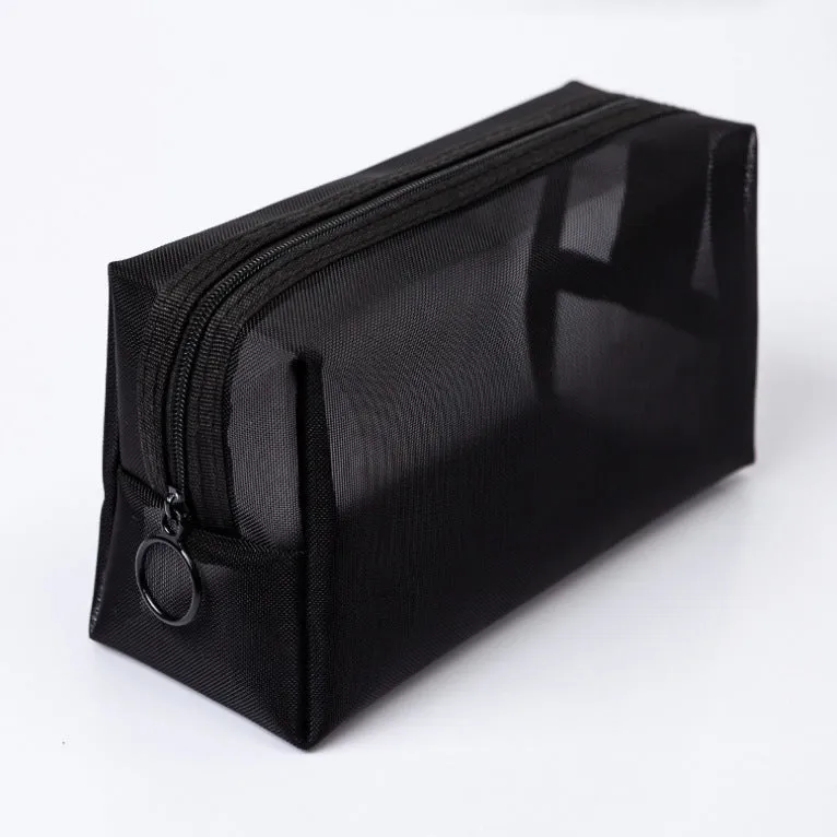 Portable Travel Toiletry Bag Transparent Mesh Toiletry Bag