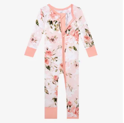 Posh Peanut Vintage Pink Rose Newborn Convertible One Piece