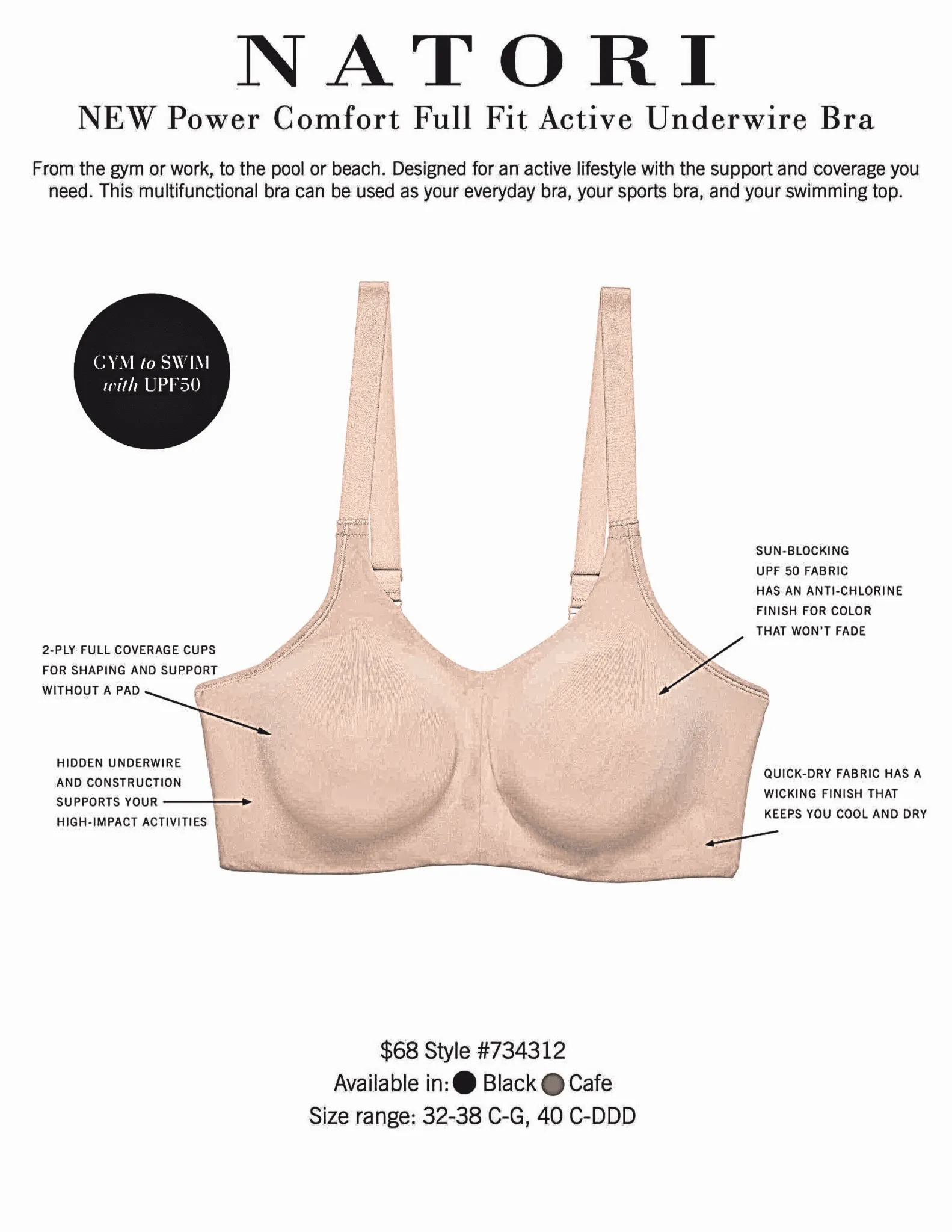 Power Comfort No Bounce All Day Sports Bra