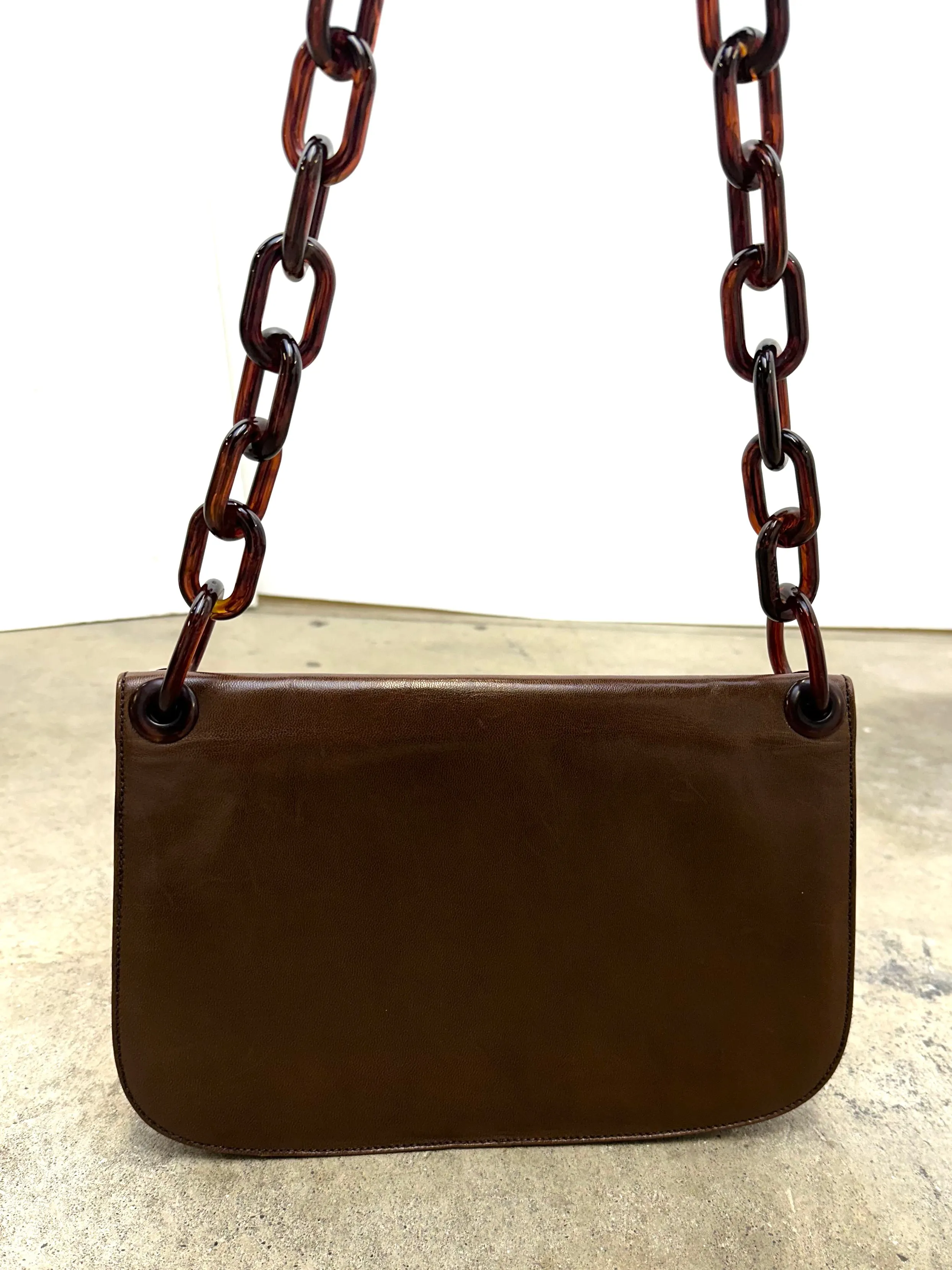 Prada Leather & Lucite Chain Shoulder Bag*