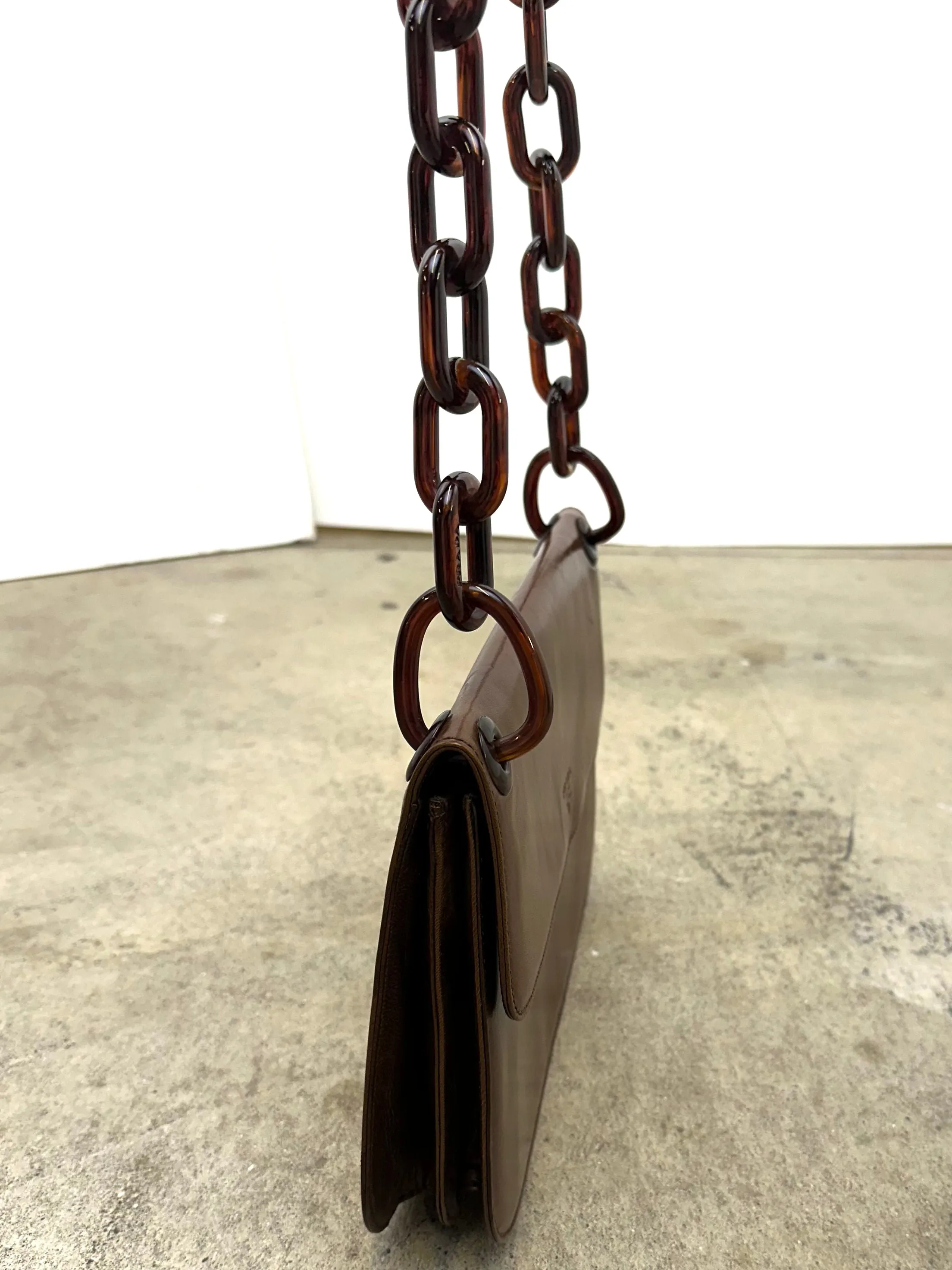 Prada Leather & Lucite Chain Shoulder Bag*