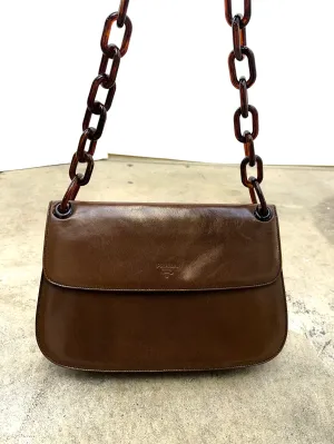 Prada Leather & Lucite Chain Shoulder Bag*