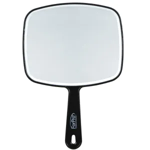 Premium Hand Mirror with Handle, 6.3" W X 9.6" L, Multi-Purpose Handheld Mirror with Distortion-Free Reflection, Black