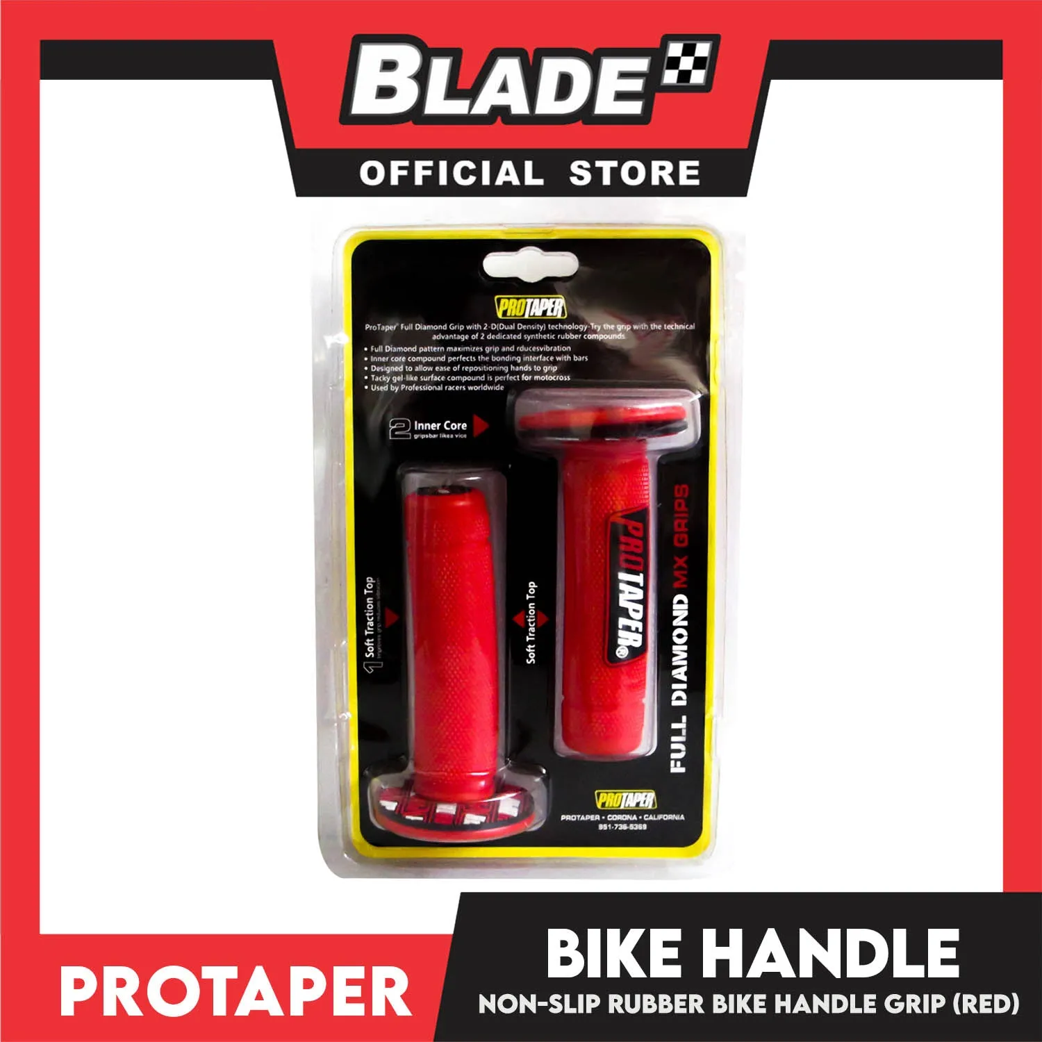 Protaper Rubber Bike Handle Grip (Red)