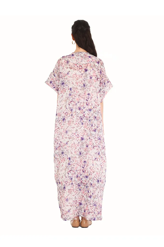 Purple Embossed Amira Kaftan