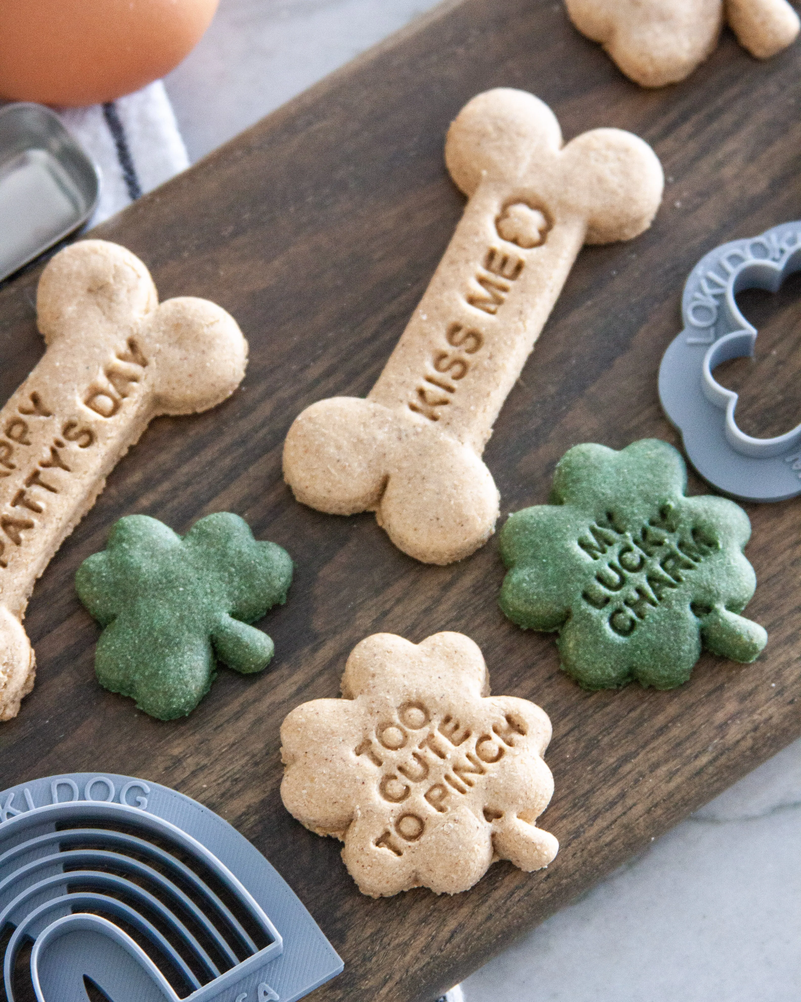 "Too Cute to Pinch" & "My Lucky Charm" Clover Dog Biscuit Cookie Cutter