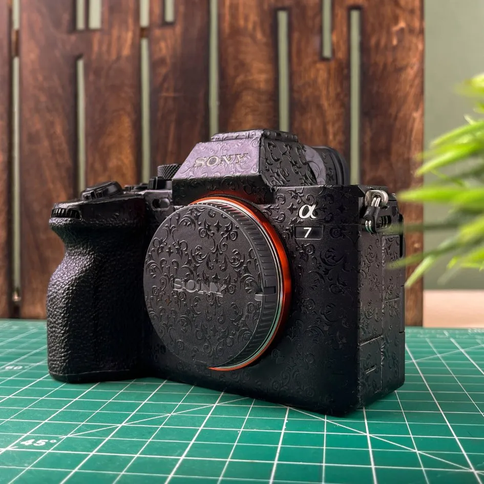 Royal Black Textured Camera Skins