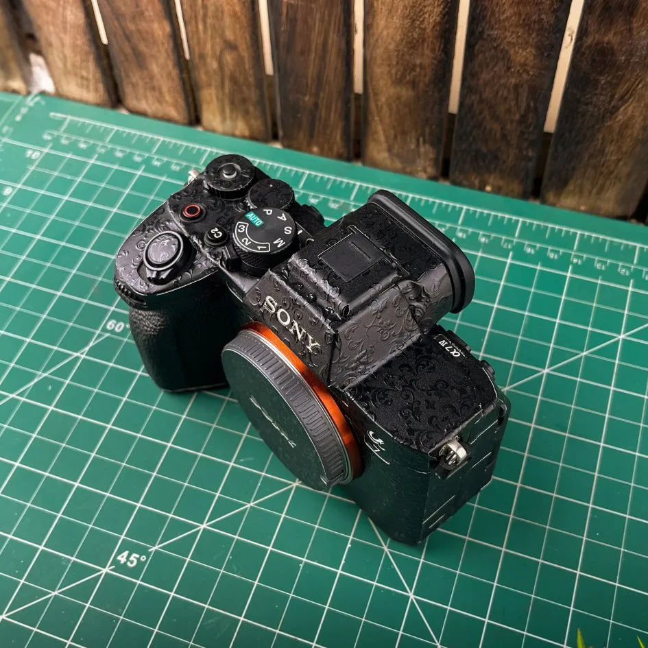 Royal Black Textured Camera Skins