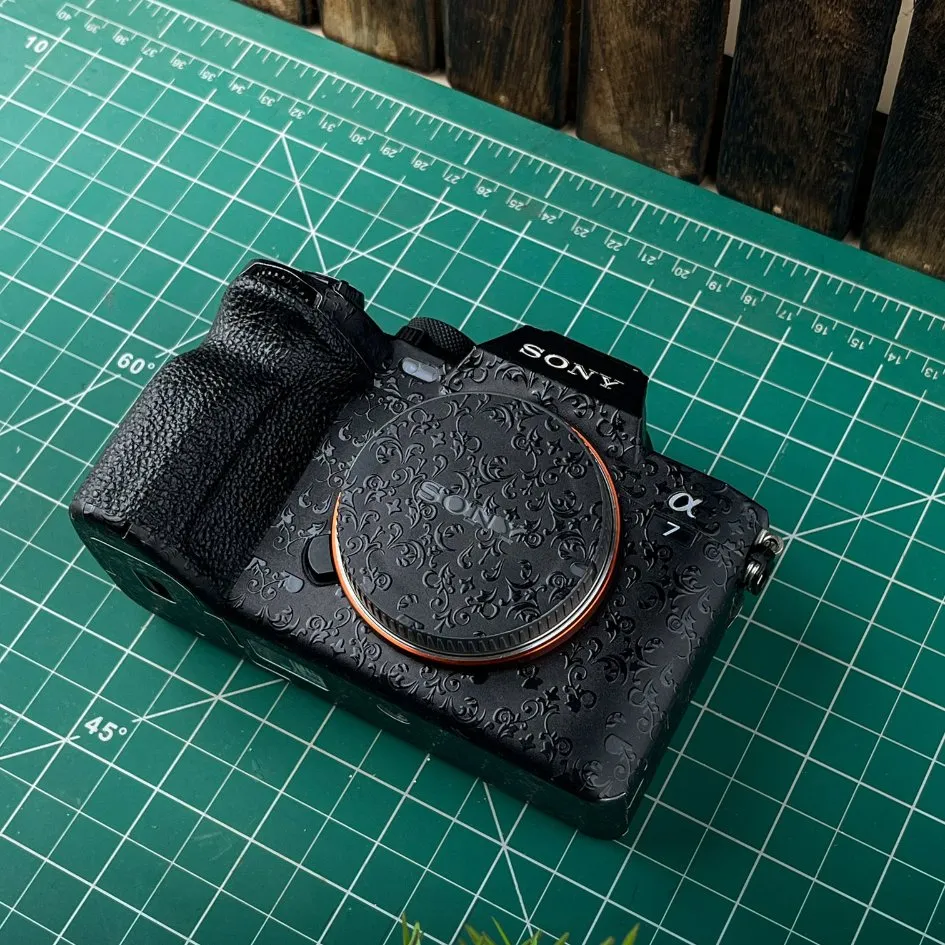 Royal Black Textured Camera Skins