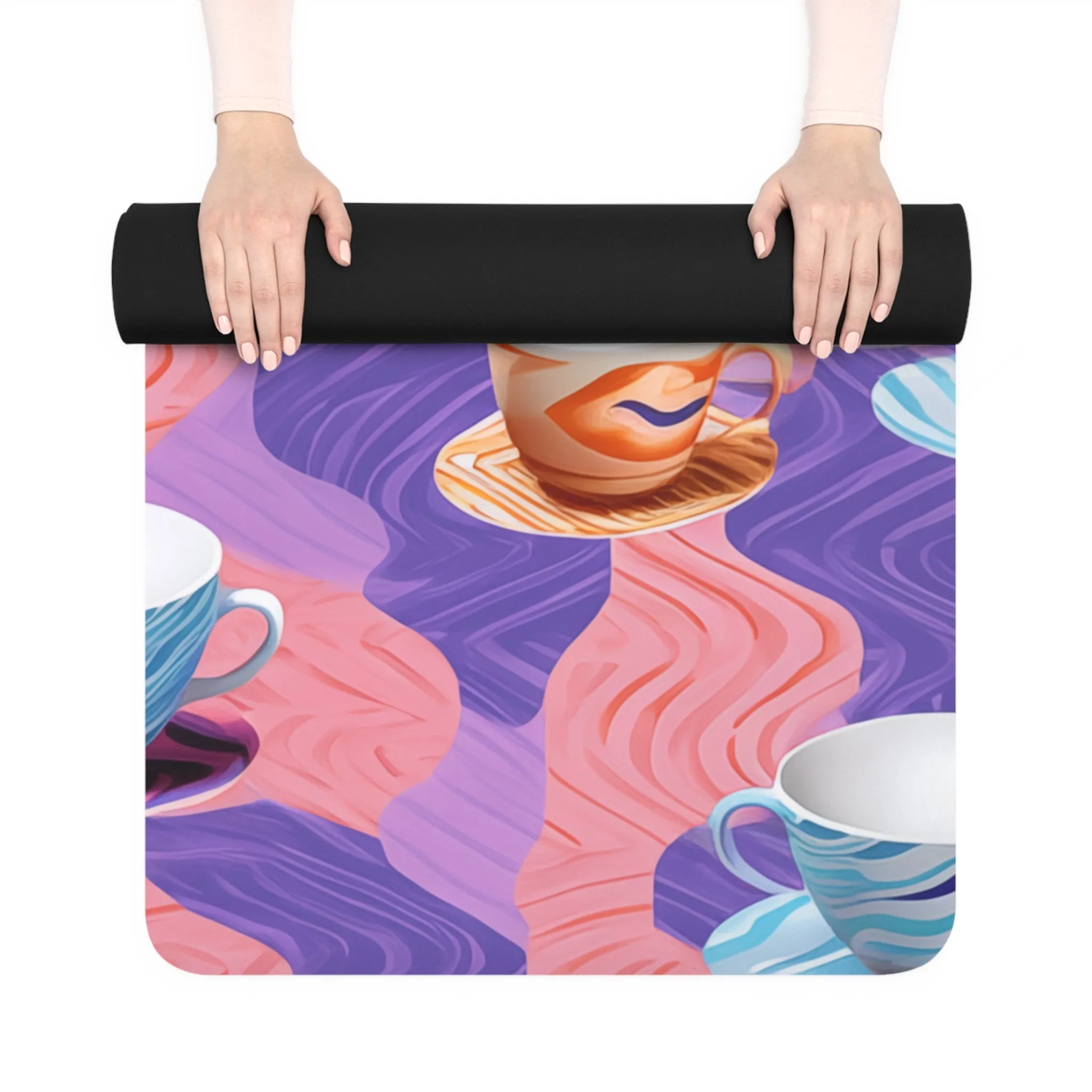 Rubber Yoga Mat- Emmalina Giverny Coffee Cups