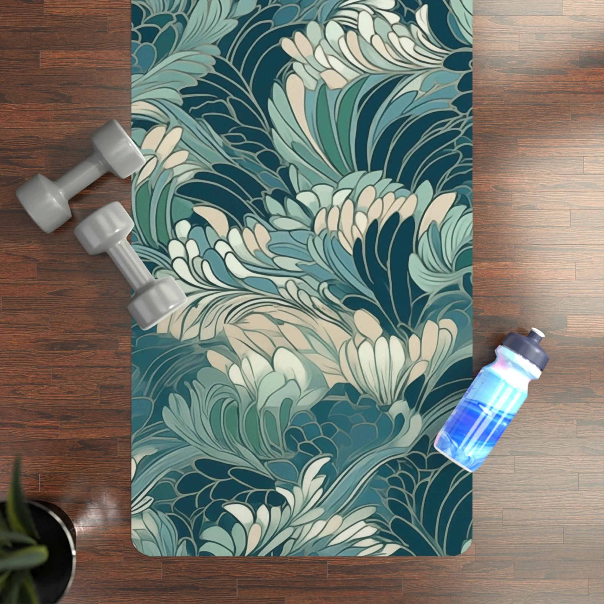 Rubber Yoga Mat- Gregoria Ustrasana Chinoiserie