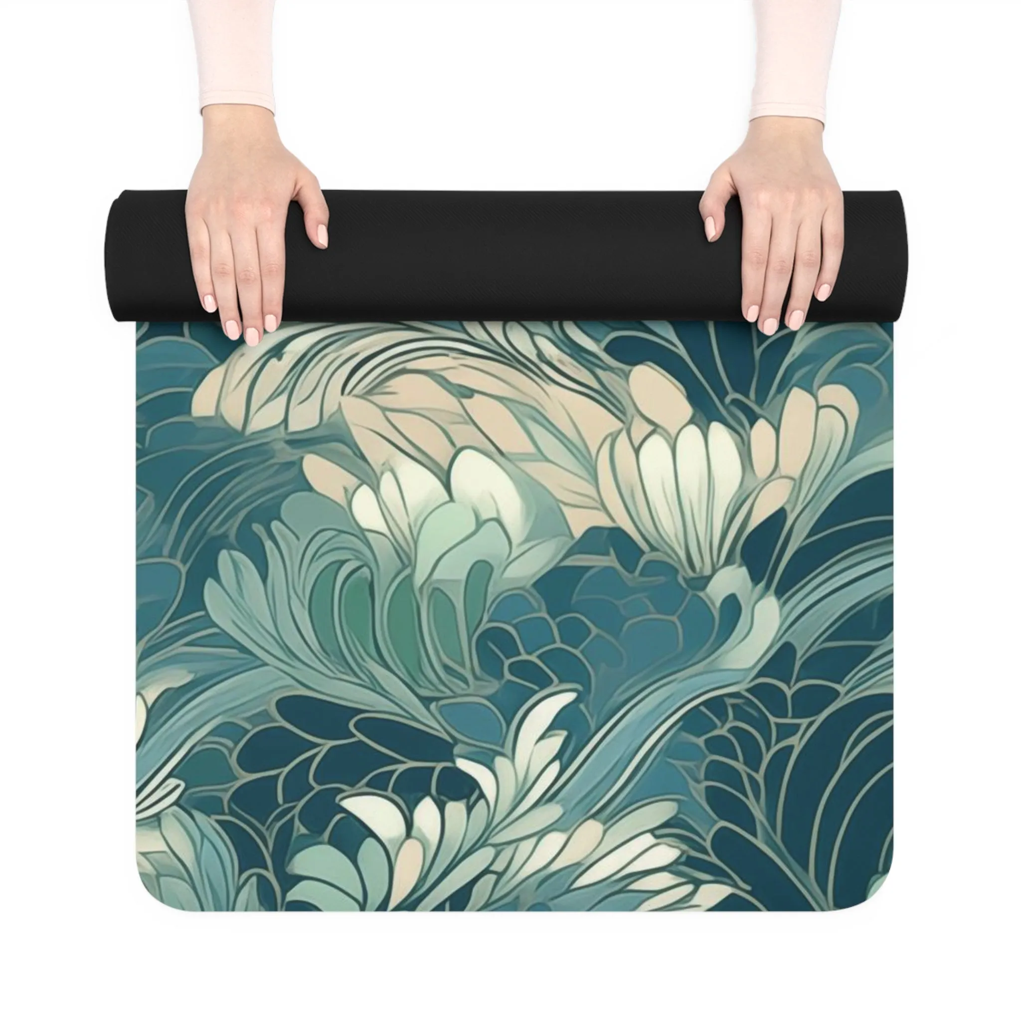 Rubber Yoga Mat- Gregoria Ustrasana Chinoiserie
