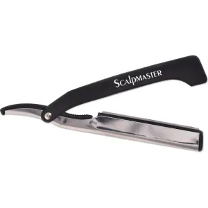 Scalpmaster - Straight Razor with Rubber Grip Handle - Includes a Plastic Carrying Case