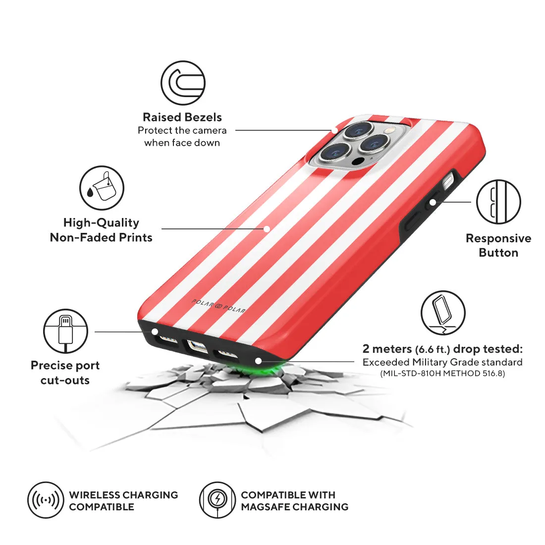 Scarlet Stripe - iPhone 13 Pro Case