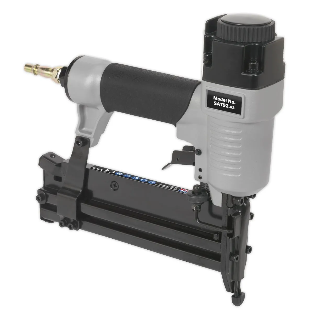 Sealey Air Nail Staple Gun 10-50mm Nails 10-40mm Staples Capacity Nailer Stapler