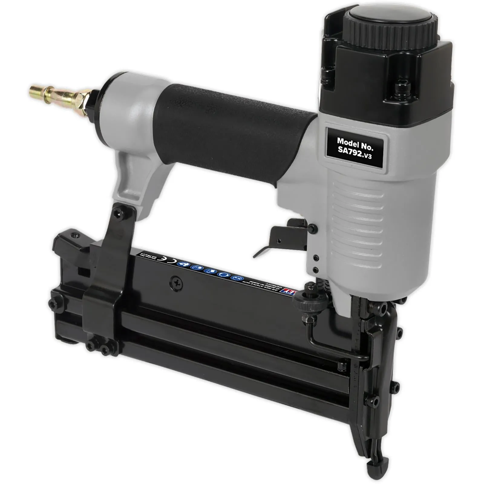 Sealey Air Nail Staple Gun 10-50mm Nails 10-40mm Staples Capacity Nailer Stapler