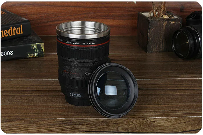 Self Stirring Camera Lens Mug