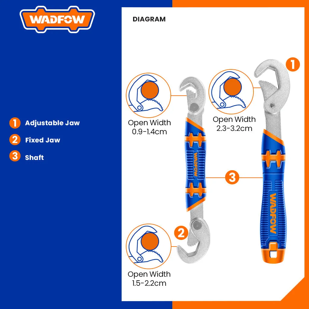 Set of 2 PCS Double End Adjustable Universal Wrench WUW1103