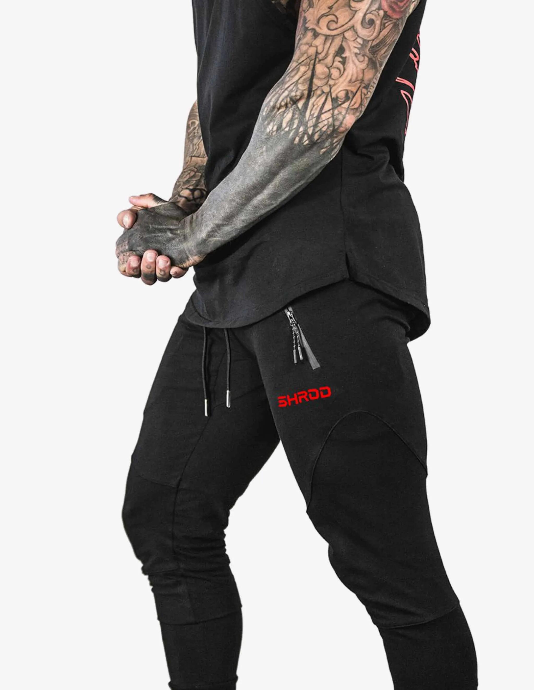 SHRDD Tapered joggers -Black/Red