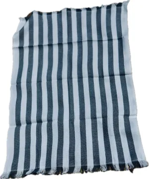 Small Waffle Weave Towel - Grey and White Stripes