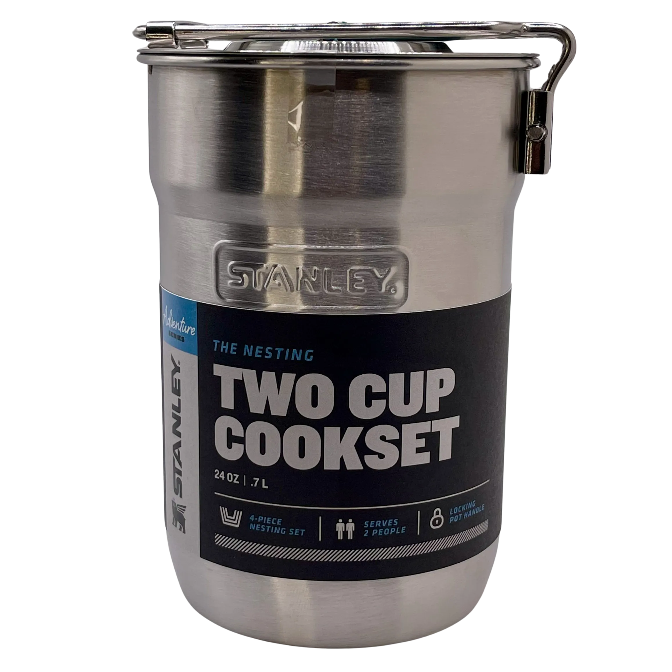 Stanley Adventure Nesting Two Cup Cookset | Portable Stainless Steel Outdoor Cooking Kit