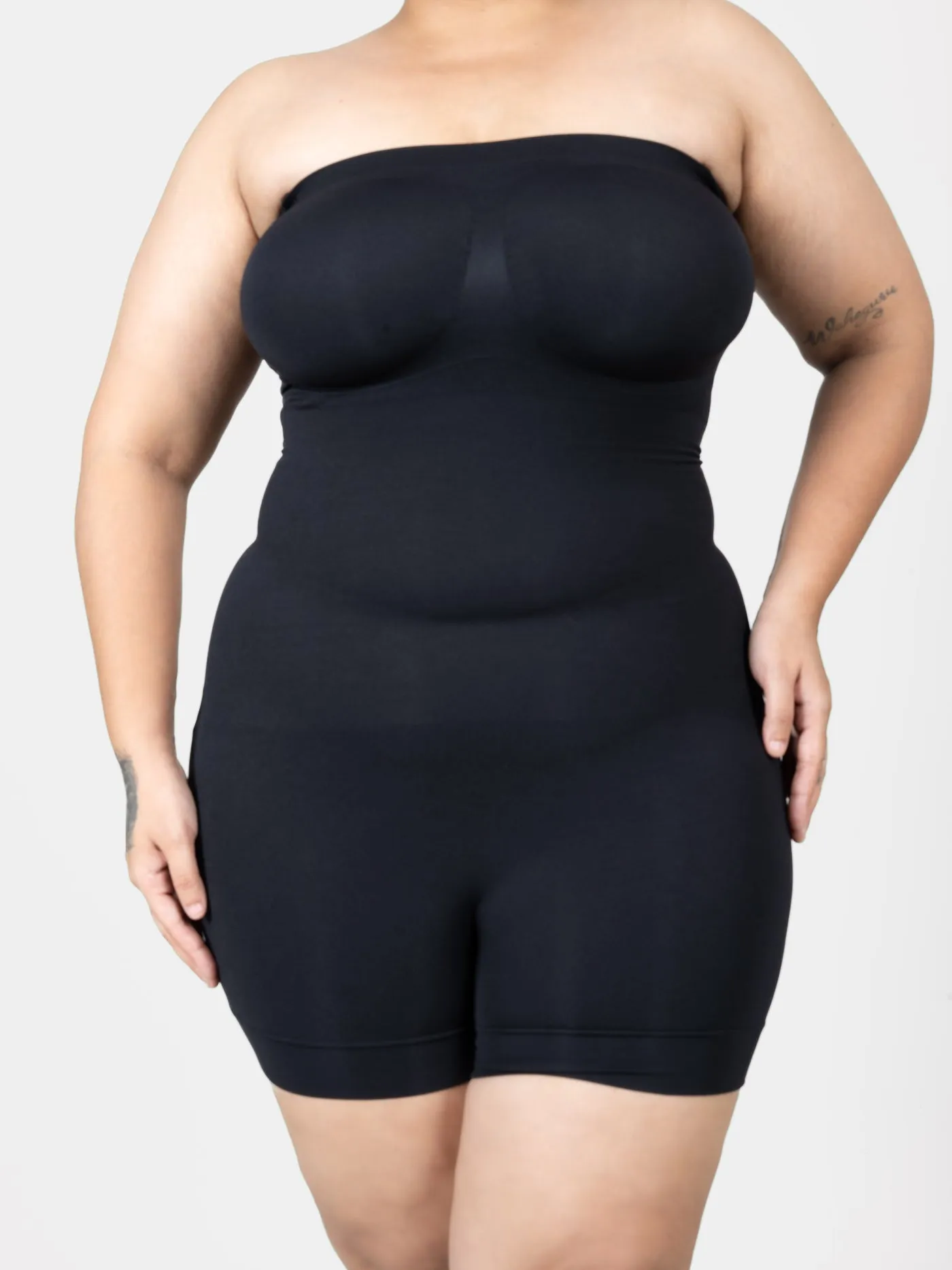 Strapless Mid Thigh Bodysuit  - Body Shaper
