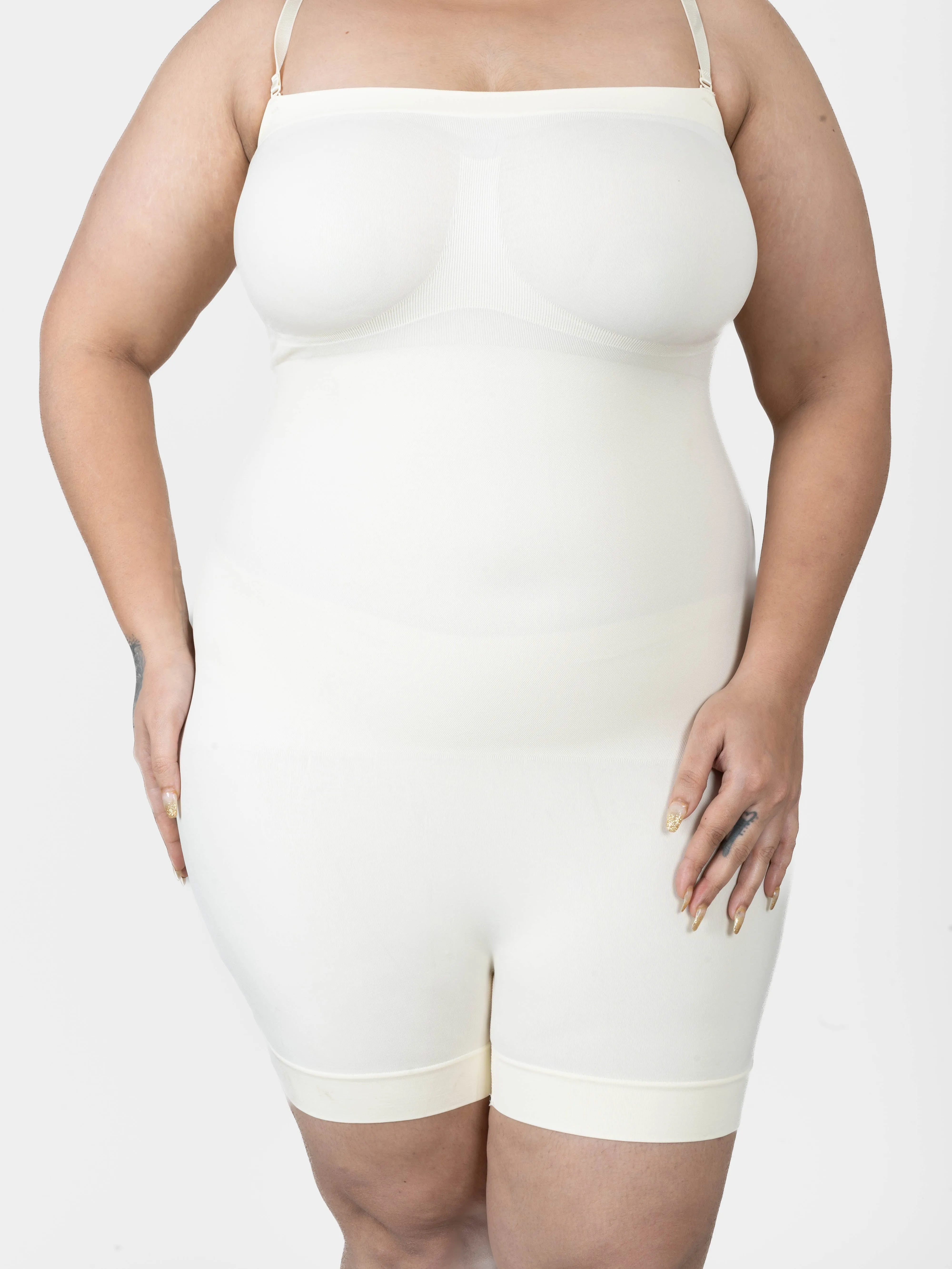 Strapless Mid Thigh Bodysuit  - Body Shaper