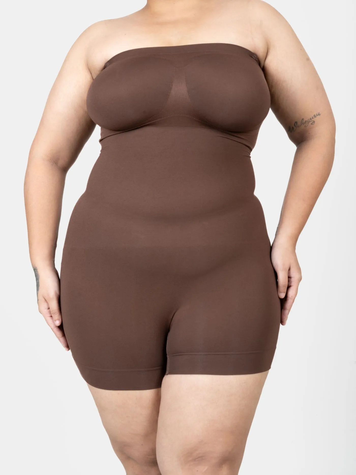 Strapless Mid Thigh Bodysuit  - Body Shaper